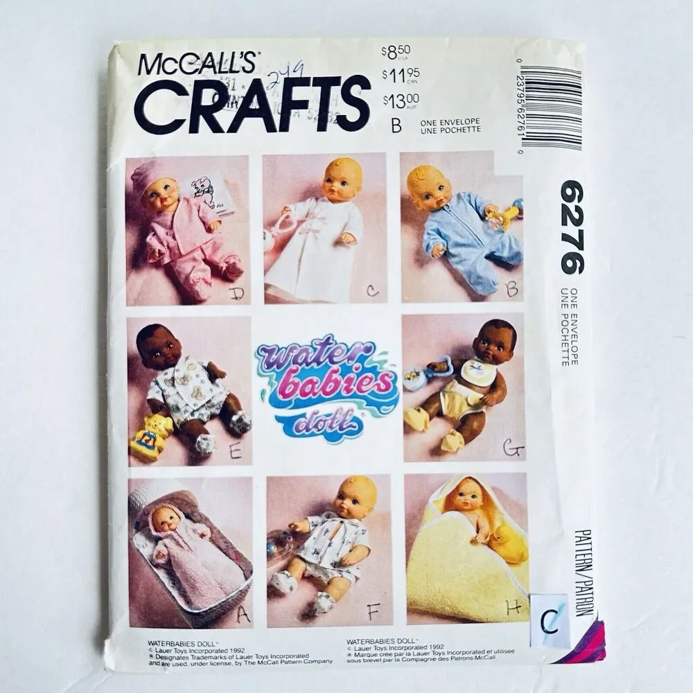 Sewing Bundle Ready to Sew Water Babies Outfits & McCalls Sewing Pattern 6276